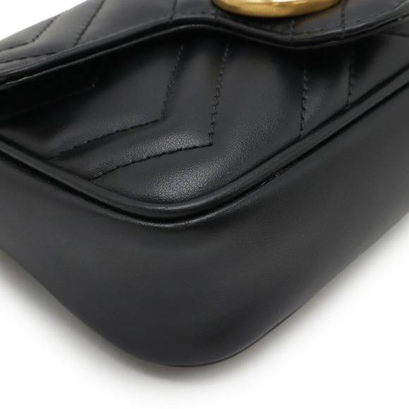 Gucci GG Marmont Super Bag Chain Shoulder Black Quilted Leather - Picture 3 of 9